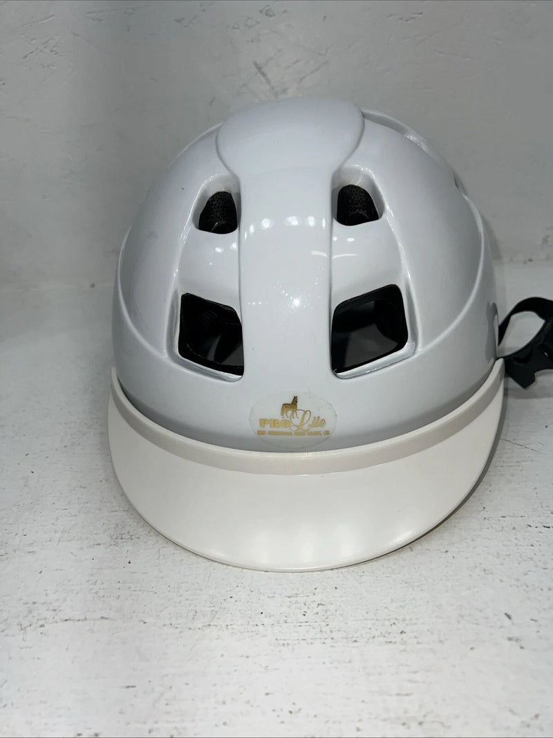 New Women’s White Pro Lite English Riding Helmet. 1056 Large. 12-84