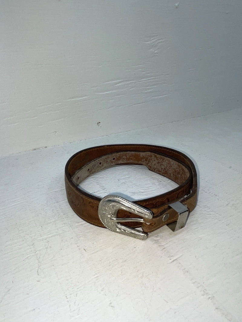 New Brown Genuine Leather Acme Tooled 28” Belt #5022 NN-25