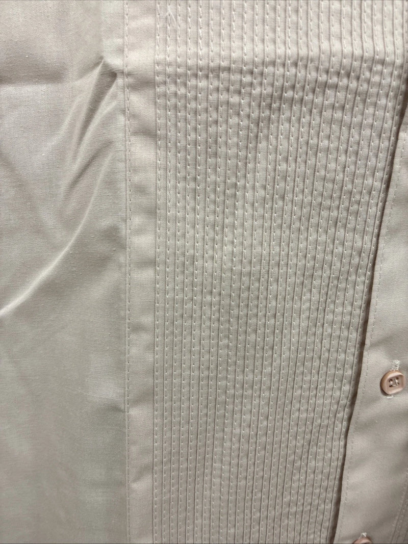 New Wayne Scott Tan Long Sleeve Button Up English Shirt Large X-77