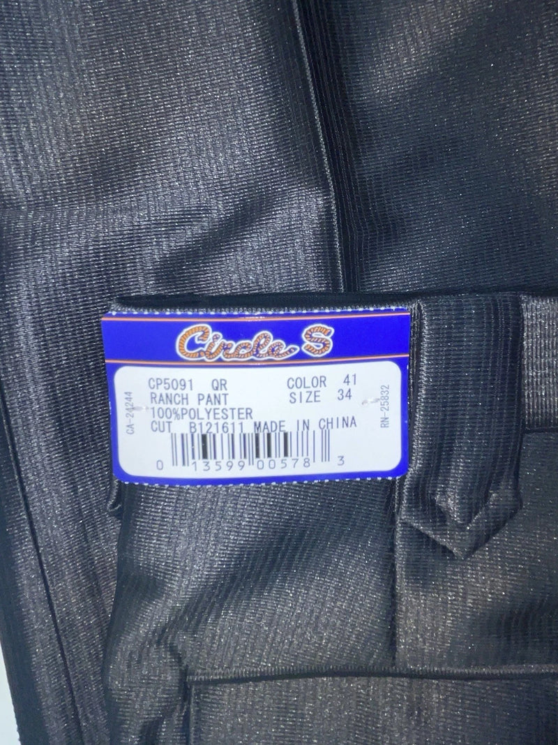 New Vintage Black Circle S Polyester Pants #CP5091 ZZ-16