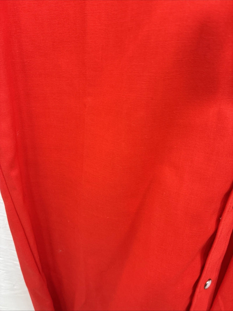 New Men’s Panhandle Slim Orange Short Sleeve Pearl Snap 14 Small O-75
