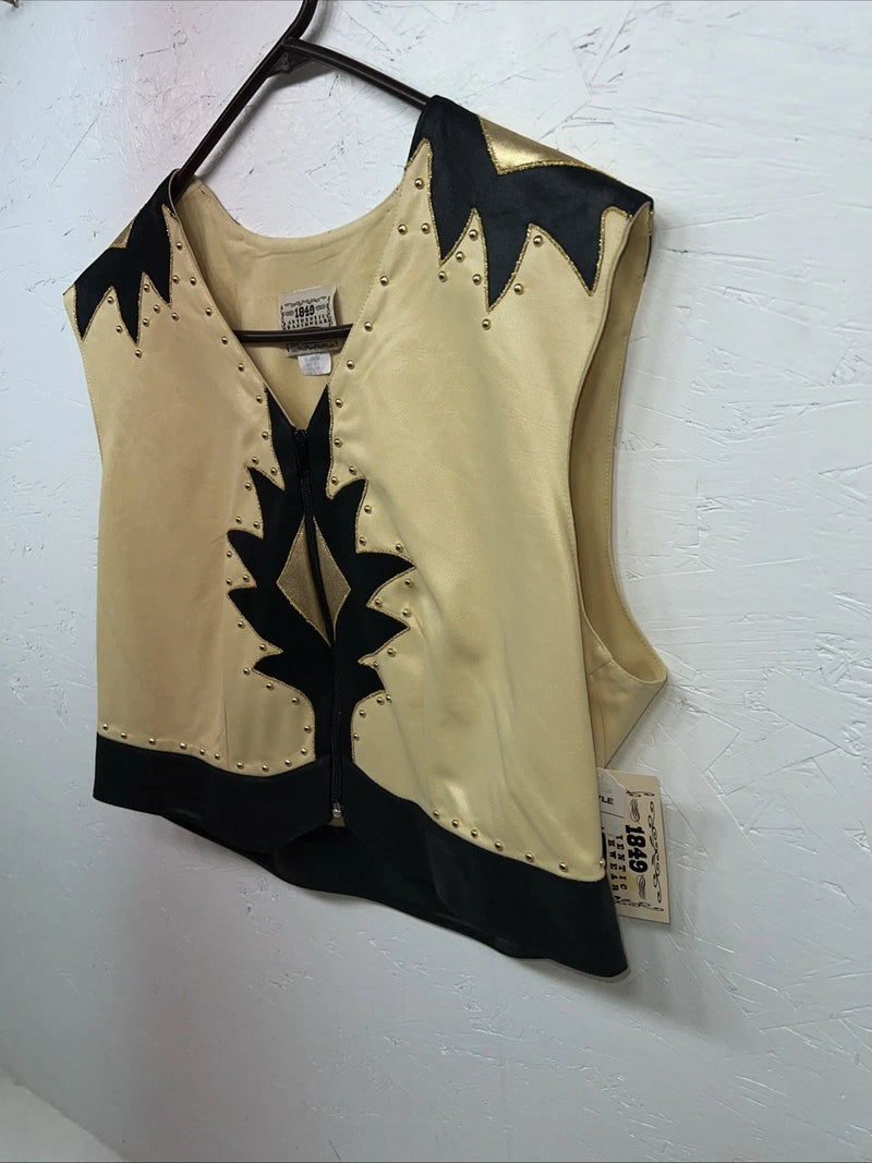 New Women’s 1849 Authentic Ranchwear Yellow Western Show Vest XL #3235 WW-71