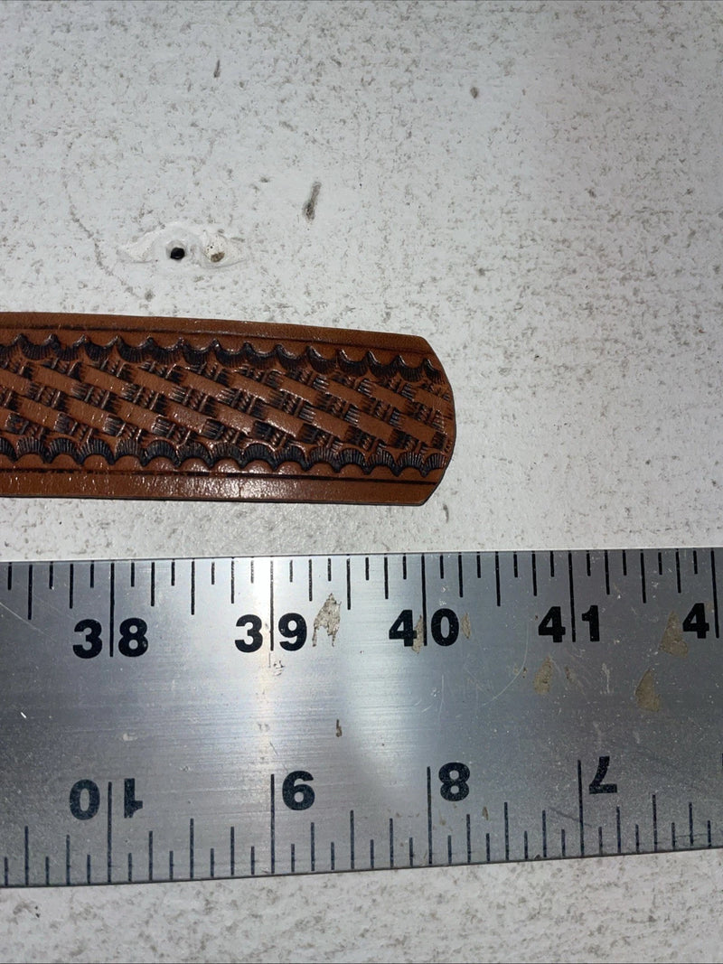 New Brown Genuine Leather Wrangler Tooled 34” Belt #593-02 Z-9