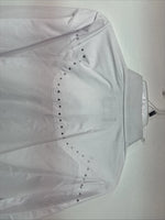 New Women’s White Horse White Gem Long Sleeve Pearl Snap 2XL GG-51