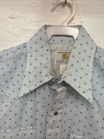 New Men’s Dickson Jenkins Blue Floral Short Sleeve Pearl Snap 14.5 Small V-62