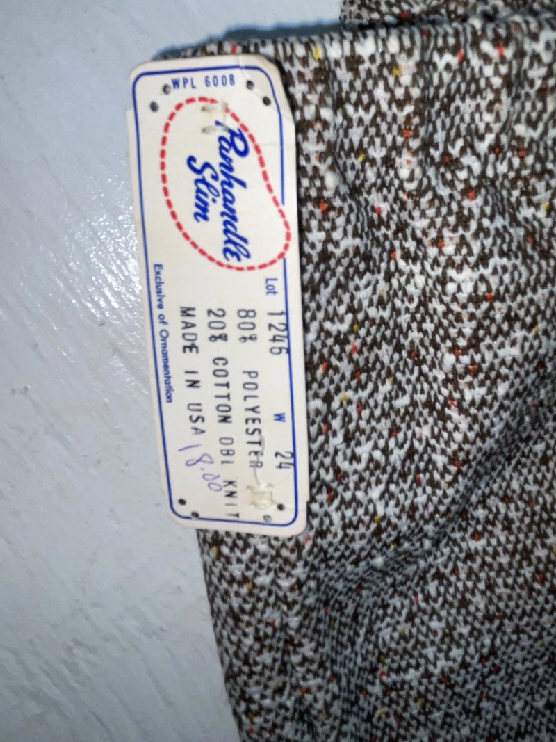 New Vintage Brown Speckled Panhandle Slim Polyester Pants #1246 VV-116