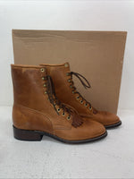 New Men’s Brown Lace Up J Chisholm Cowboy Boots. 2556 10 D. 6-92