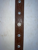 New Brown Genuine Leather Nocona Silver Pendant 40” Belt #N3431502 Z-102