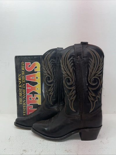 New Men’s Brown Texas Brand Cowboy Boots. 7901 10 D. 7-37