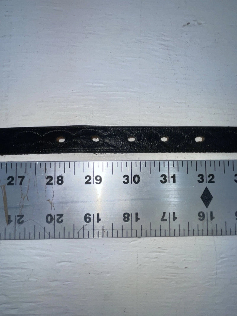 New Black Genuine Leather Breaded 30” Belt NN-7
