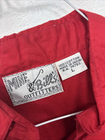 New Women’s Mine & Bills Red Long Sleeve Crop Button Up Large MM-130