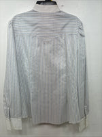 New Women’s H Bar C Blue Stripe Long Sleeve Button Up Size 40 MM-31