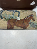 New Congress Leather Fabric Tooled Wallet #100555 P-501
