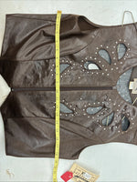 New Women’s 1849 RanchWear Brown Designed Vest Size Large YY-30