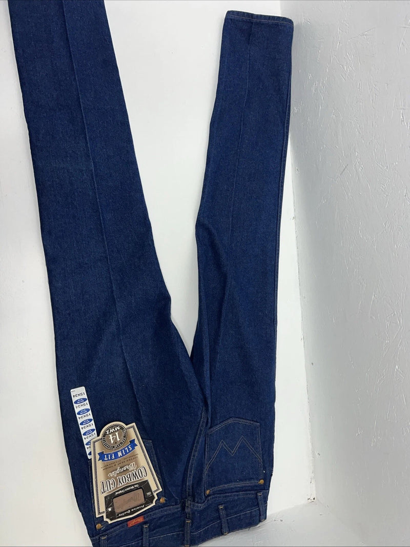 New Men’s Cowboy Cut Slim Fit Wrangler Denim Jeans. 15x34 F-41