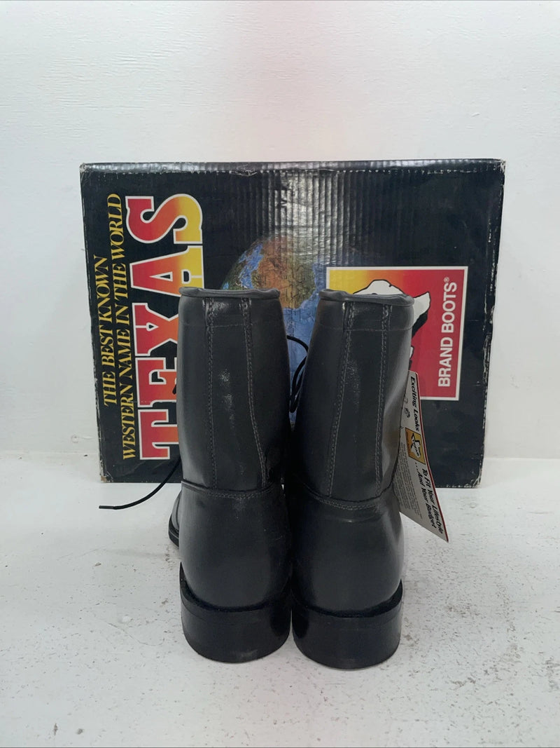 New Men’s Gray Lace Up Texas Brand Cowboy Boots. 8852 10 E E. 7-18
