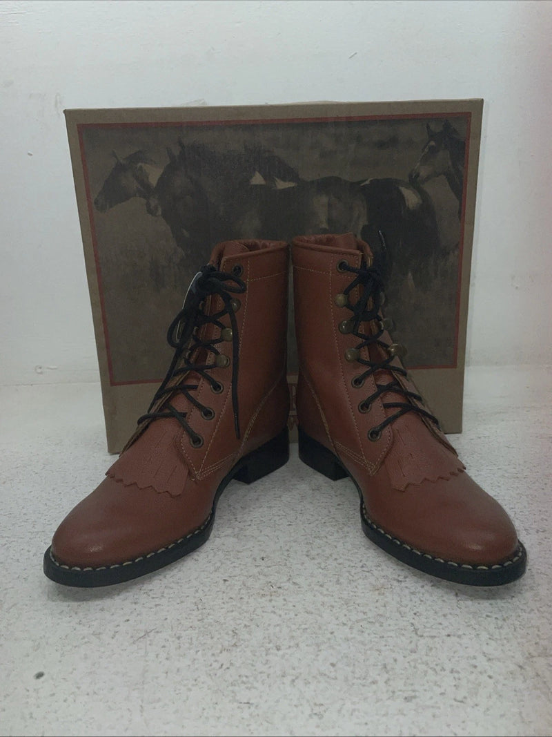 New Kids Brown Lace Up Cimarron Cowboy Boots. 5213 13. 23-41