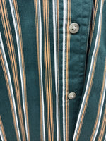New Kids Wrangler Green Stripe Long Sleeve Button Up XL CC-89