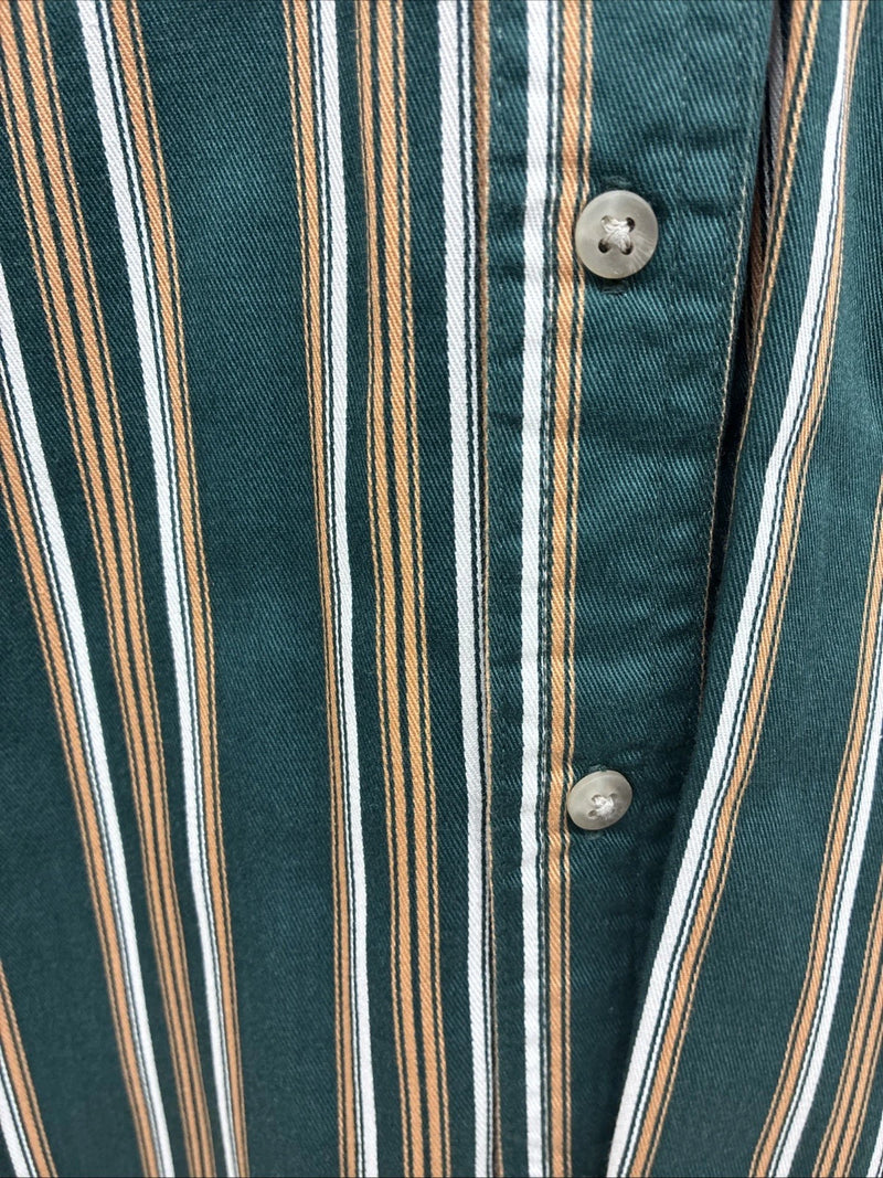 New Kids Wrangler Green Stripe Long Sleeve Button Up XL CC-89