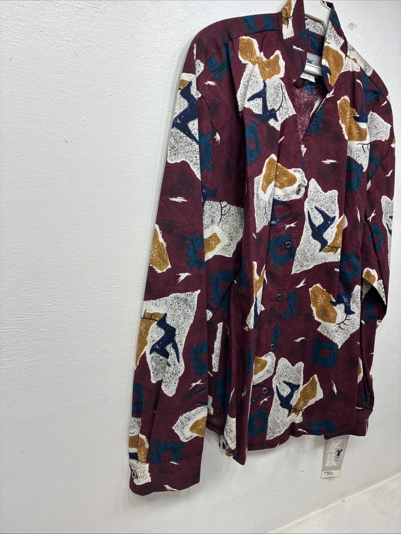 New Women’s Cowboy Threads Multicolor Design Long Sleeve Button Up Large MM-133