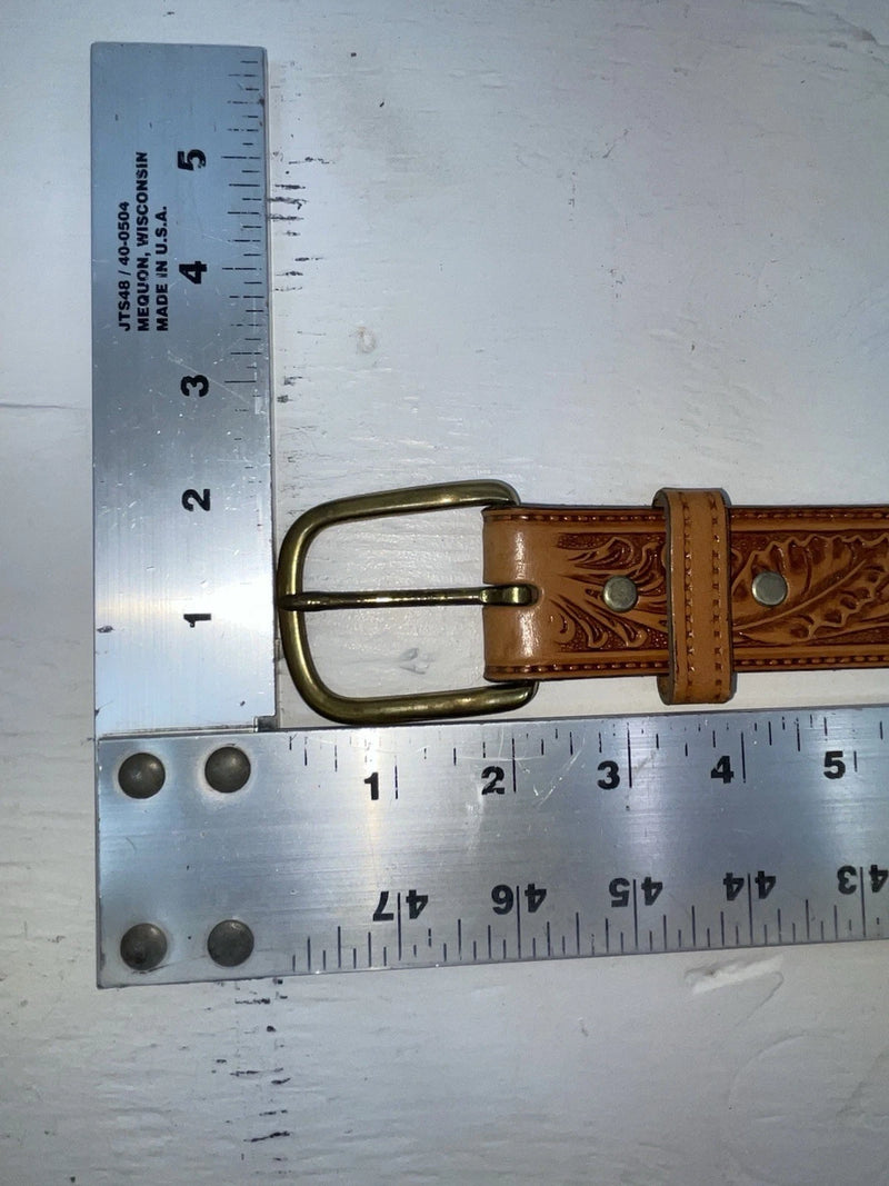 New Brown Genuine Leather Perkies Tooled 30” Belt #8601 JJ-138