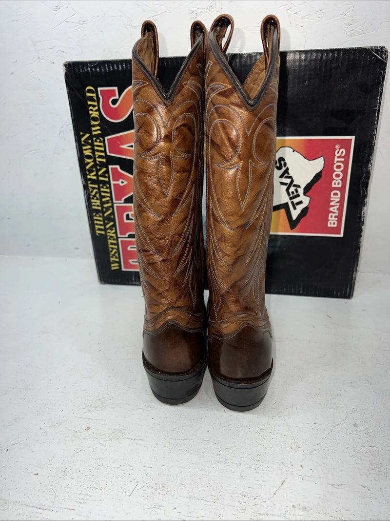 New Women’s Brown Texas Brand Cowboy Boots. M 81 6.5 6 1/2 B. 19-130