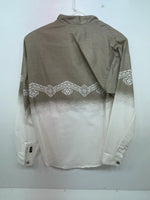 New Men’s Brown White Panhandle Slim Long Sleeve Button Up Shirt S 3B-113