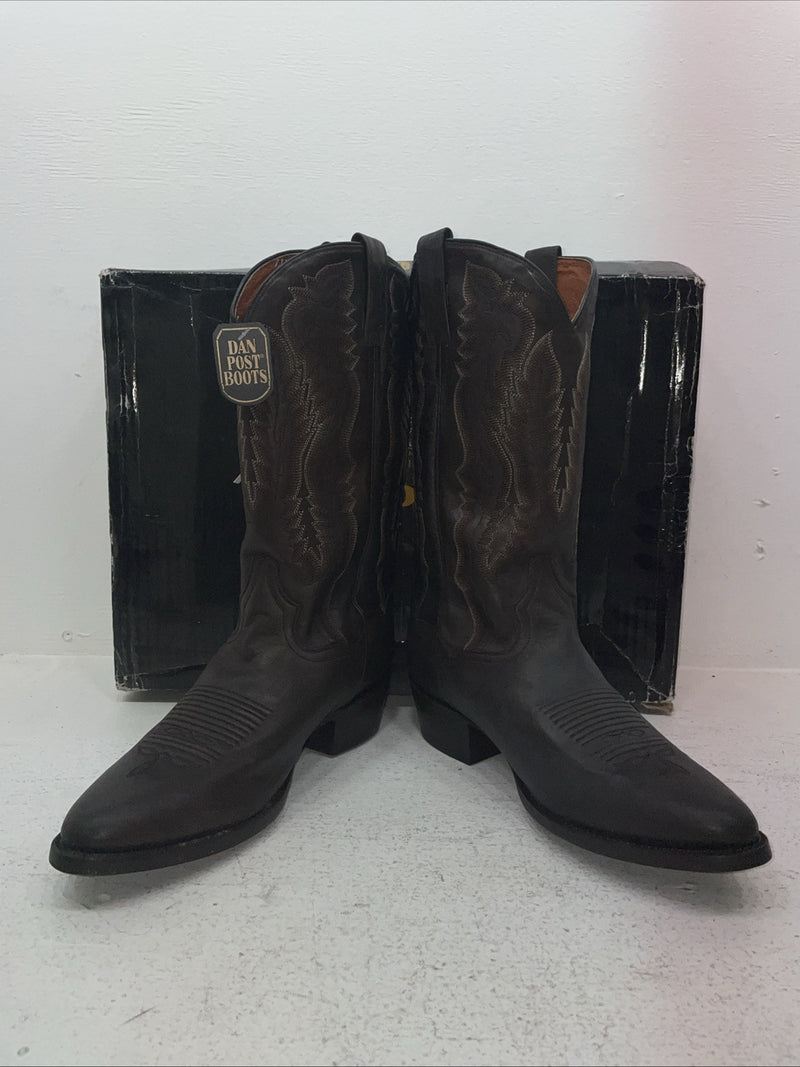 New Men’s Brown Dan Post Cowboy Boots. 2293 9 E W. 4-82