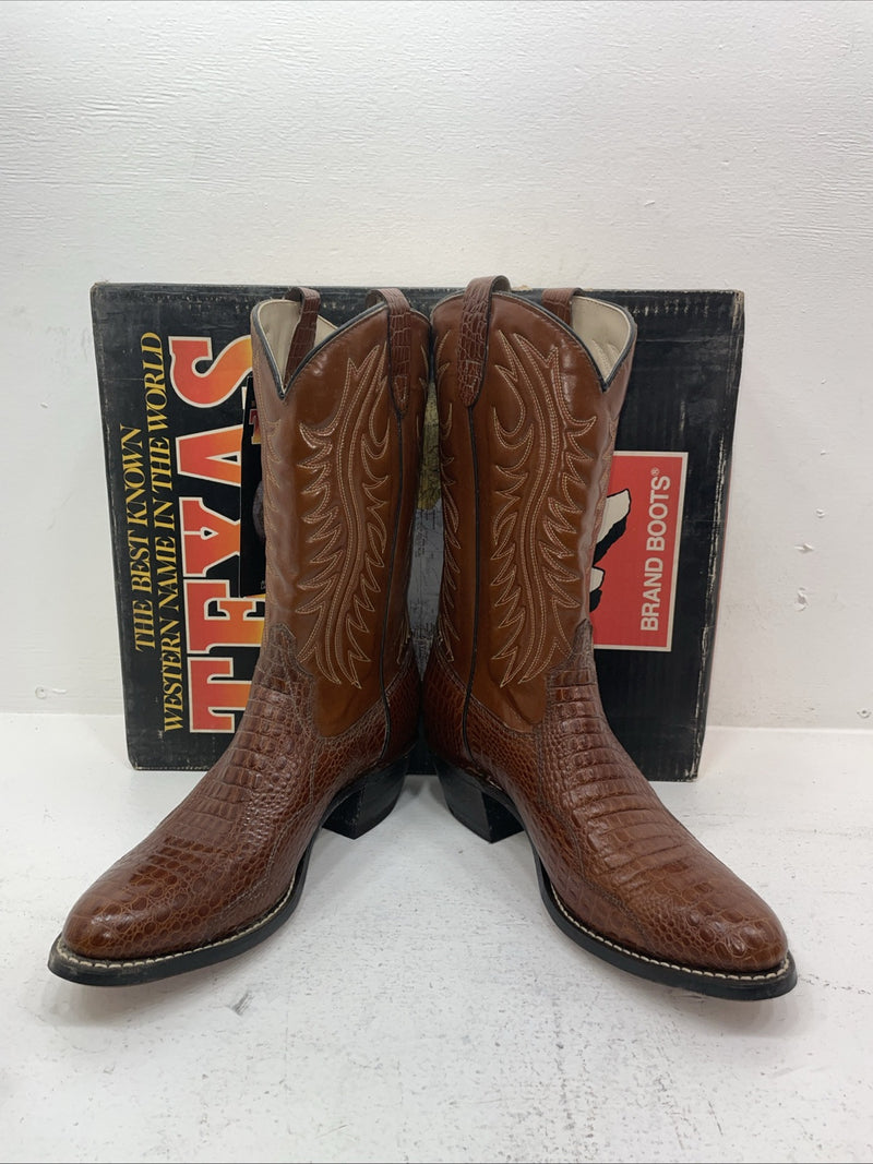 New Men’s Brown Texas Brand Cowboy Boots. 5084 10 D. 6-54