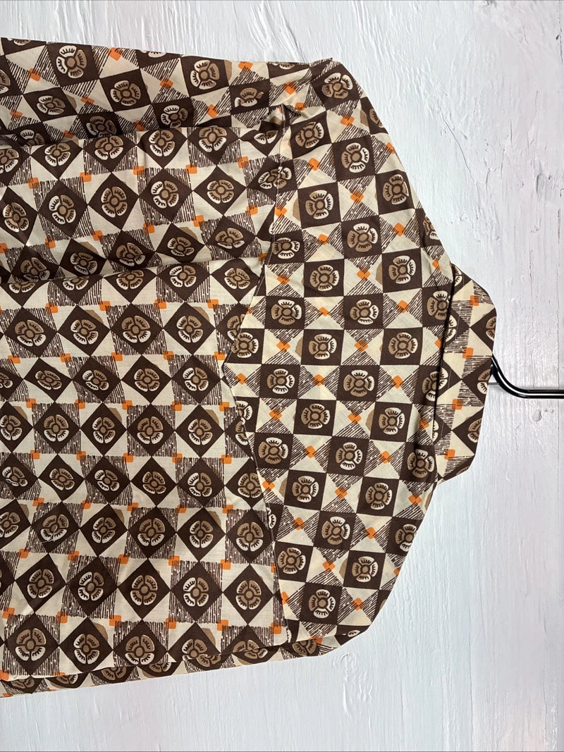New Men’s Denver Brown Designed Long Sleeve Pearl Snap 15.5 Medium CC-53