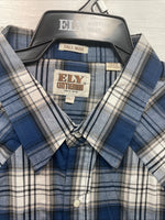 New Men’s ELY Cattleman Blue Long Sleeve Pearl Snap 3XL E-23