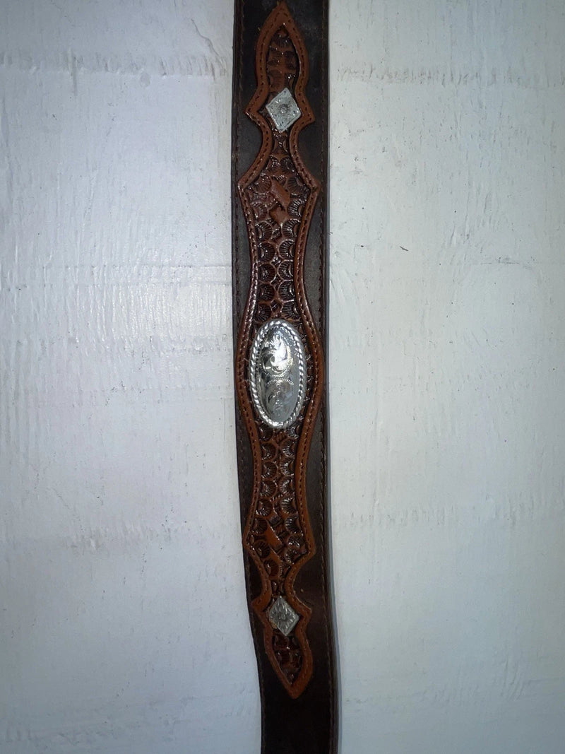 New Brown Genuine Leather Nocona Pendent And Tooled 30” Belt #1110202 JJ-27