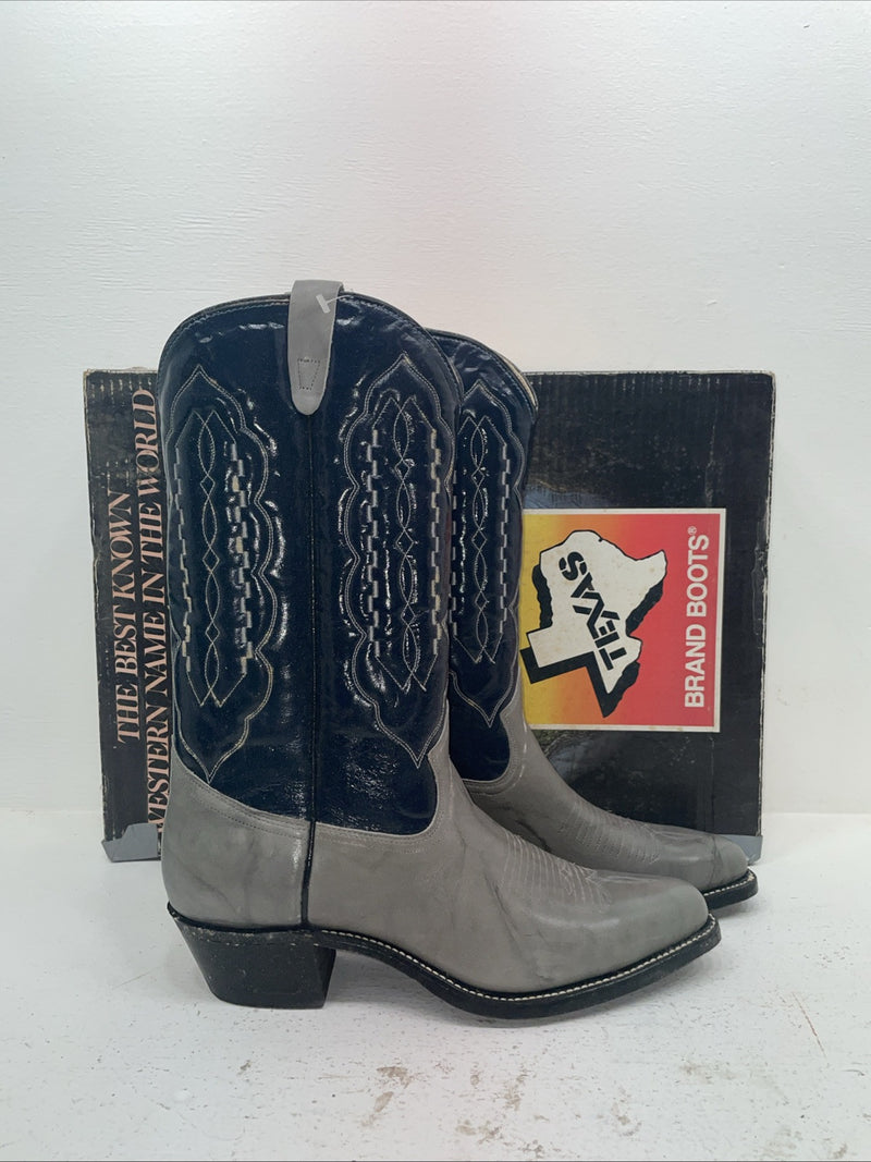 New Men’s Gray Texas Brand Cowboy Boots. 5502 10.5 10 1/2 D. 8-30