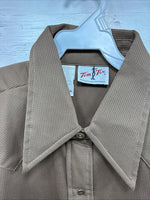 New Men’s Tem Tex Brown Long Sleeve Pearl Snap 17 X 34 XL O-79