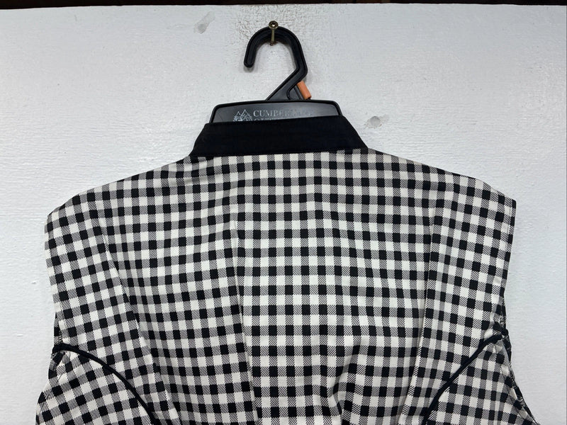 New Women’s Cowboy Threads Black White Design Sleeveless Button Up Medium YY-88