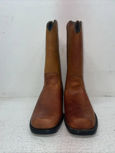 New Youth Brown Texas Brand Cowboy Boots. B 55 4 D. 22-82
