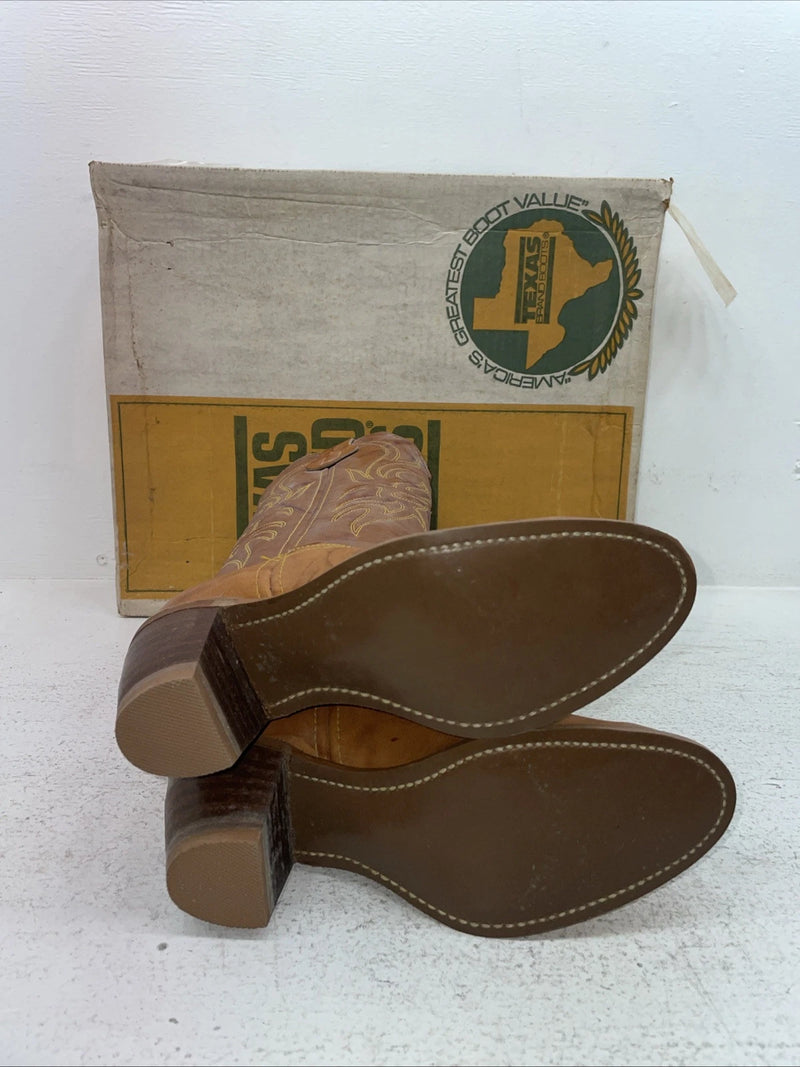 New Women’s Brown Texas Brand Cowboy Boots. 4944 6.5 6 1/2 M. 1-40