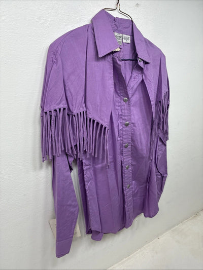 New Women’s Mine & Buklnpurple Long Sleeve Button Up Size Medium 3B-7