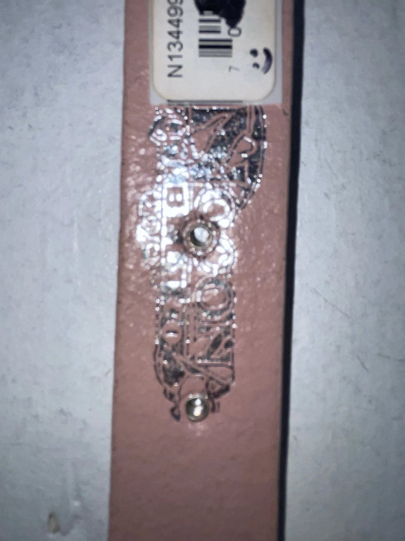 New Pink Genuine Leather Nocona Silver Bling 36” Belt #N1344999 Z-87