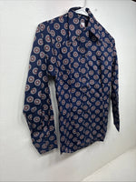 New Women’s Tem Tex Blue design Long Sleeve Pearl Snap Size 32 KK-51