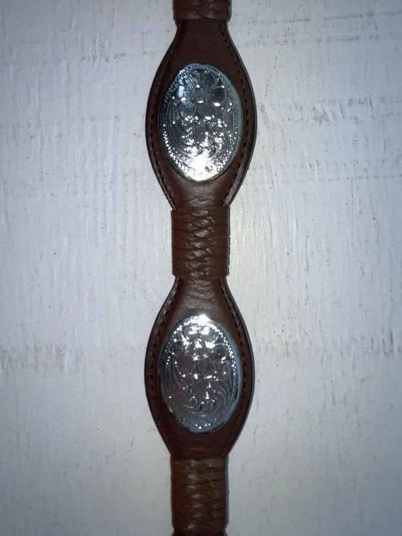 New Brown Genuine Leather Nocona Silver Pendent 30” Belt #N3420402 JJ-137