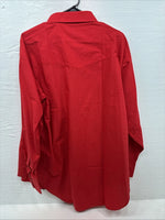 New Men’s ELY Cattleman Red Long Sleeve Pearl Snap 18.5 X 35 2XL AA-62 