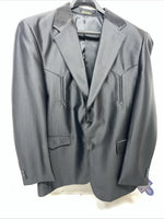 New Men’s Black Circle S Long Suit Coat 46L #CC5091 WW-58