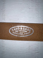 New Brown Genuine Leather Sand & Sage Tooled 28” Belt #533 NN-53