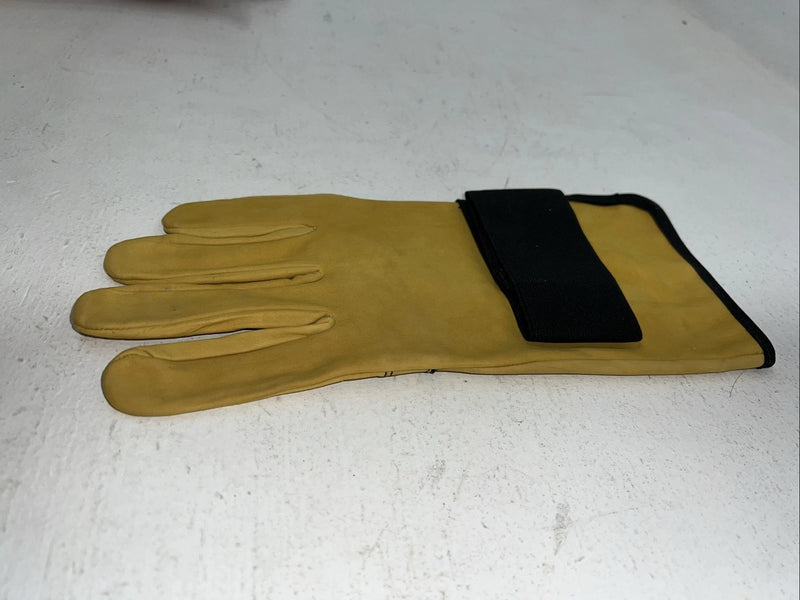 New Tough 1 Yellow Soft Cowhide Rodeo Bronc Glove Large #58-5900 FF-1