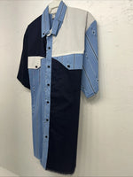 New Men’s Cowboy Threads Blue Short Sleeve Button Up Small B-42
