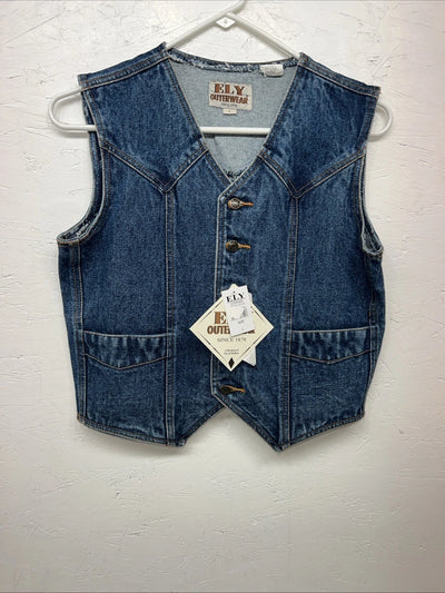 New ELY Outerwear Children’s Denim Button Up Tank Large #141104 3C-52