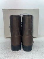 New Youth Brown Lace Up Old West Cowboy Boots. 5148 G 4. 22-61