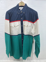 New Men’s San Angelo Multicolor Long Sleeve Button Up Large CC-35