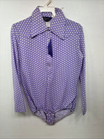 Me Women’s Panhandle Slim Purple Body Suit Long Sleeve Button Up Size 42 LL-43
